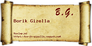 Borik Gizella névjegykártya